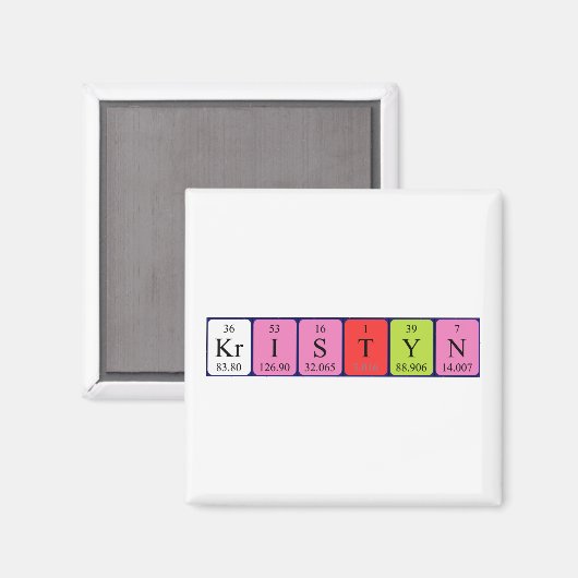 Kristyn periodieke lijstnaam magnet (Voorkant / Achterkant)