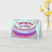 Kristy's Birthday Cake card Kaart (Gele Bloem)