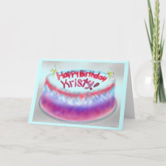 Kristy's Birthday Cake card Kaart (Voorkant)