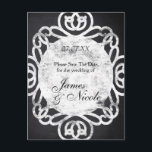 Krit Klassieke Elegante Trouwdatum Opslag Ansichtk Aankondigingskaart<br><div class="desc">Krit Klassieke Elegante Trouwdatum Opslag Ansichtkaart. Aanpassen met elke tekst. Overeenkomstige items beschikbaar.</div>