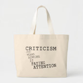 Kritiek Grote Tote Bag (Voorkant)