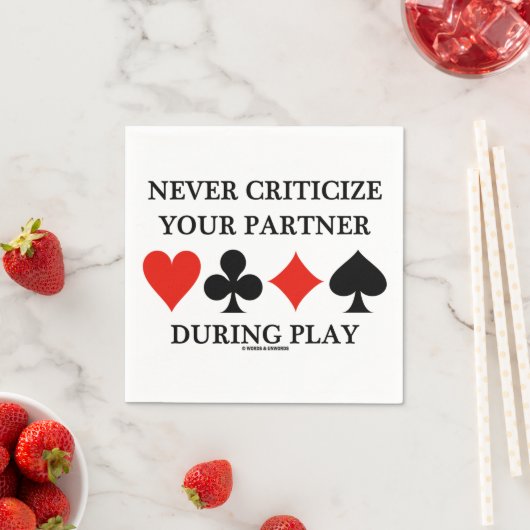 Kritiek nooit op uw Partner tijdens de Brug van he Servetten (Insitu)