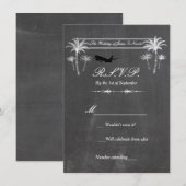 Kritiek Palmboom & Vliegtuig Bestemming RSVP Kaart (Voorkant / Achterkant)
