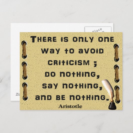 Kritiek vermijden briefkaart (Voorkant / Achterkant)