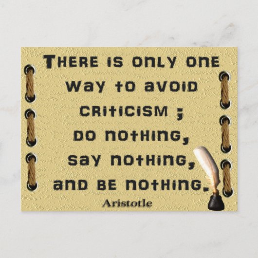 Kritiek vermijden briefkaart (Voorkant)