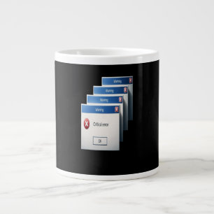 Kritieke Fout — Retro Windows Waarschuwingsvenster Grote Koffiekop