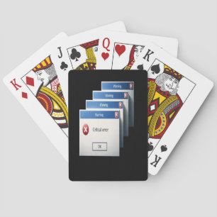 Kritieke Fout — Retro Windows Waarschuwingsvenster Pokerkaarten
