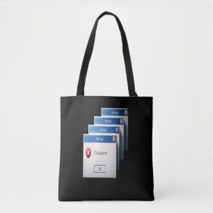 Kritieke Fout — Retro Windows Waarschuwingsvenster Tote Bag