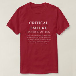 Kritieke Mislukking Grappige Definitie Met Witte T T-shirt