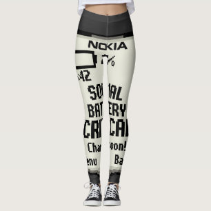 Kritieke sociale batterij Grappige introvert Tech  Leggings