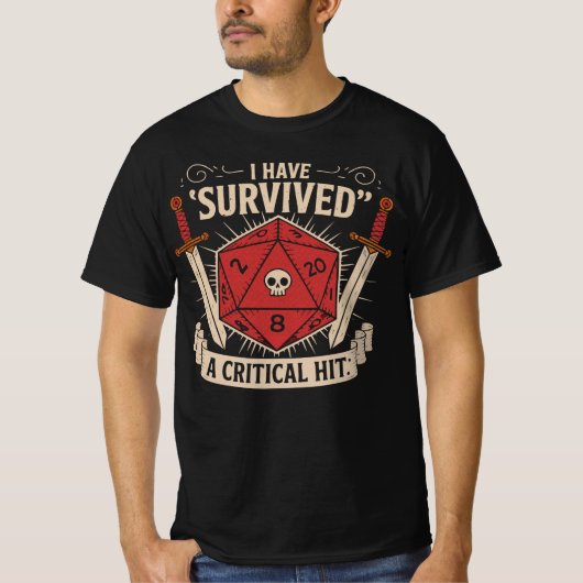 Kritieke treffer D20 - Dungeons and dragons T-shirt (Voorkant)