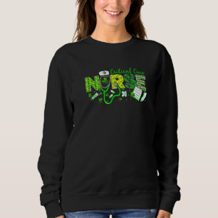 Kritieke zorg Zuster St. Patricks Day Love Stethos Trui