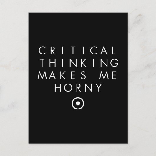 Kritisch denken maakt me H0rney Briefkaart (Voorkant)