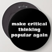 Kritisch denken opnieuw populair maken ronde button 6,0 cm (Voorkant /achterkant)