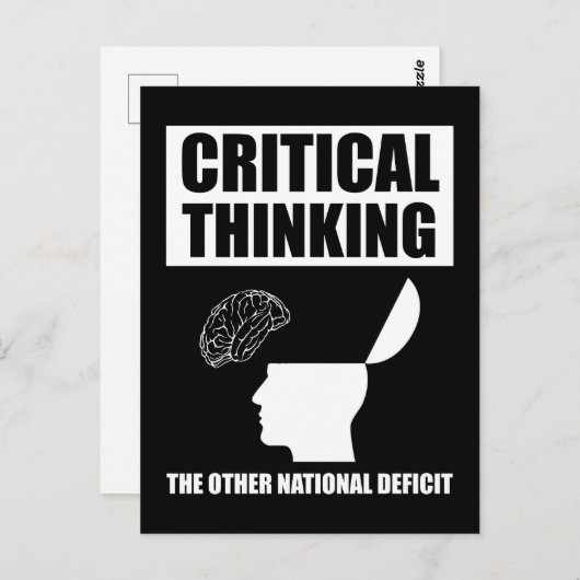 Kritisch denken over het andere nationale tekort briefkaart (Voorkant / Achterkant)