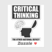 Kritisch denken over het andere nationale tekort sticker (Vel)