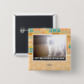 Kritisch massaal Kat Vierkante Button 5,1 Cm (Voorkant /achterkant)