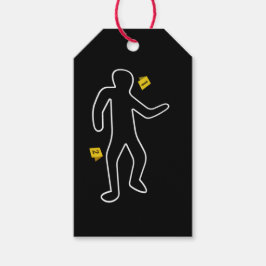 Kritisch overzicht met bewijszakjes cadeaulabel