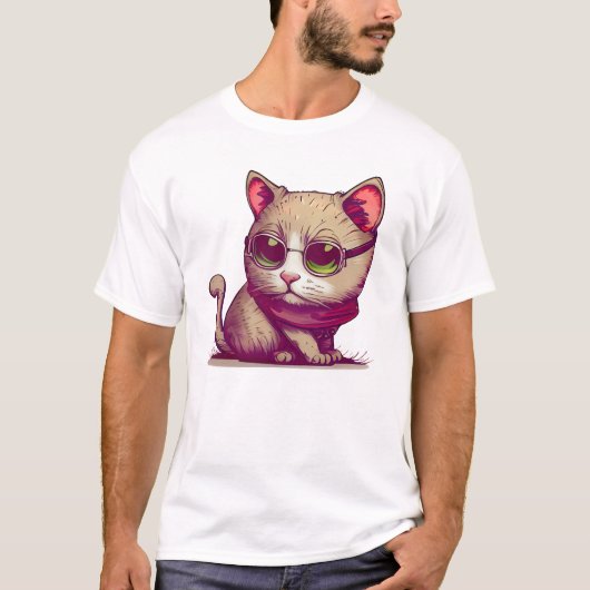 Kritische Cat Vibes T-shirt (Voorkant)