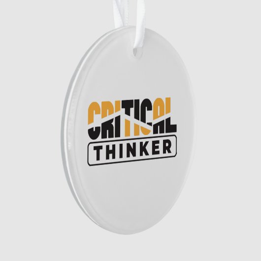 Kritische denker denk voor jezelf ornament (voorkant)