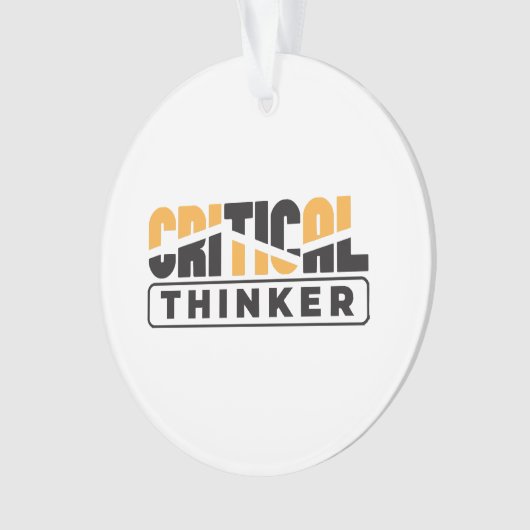 Kritische denker denk voor jezelf ornament (voorkant)