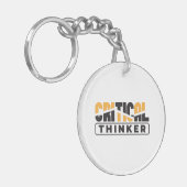 Kritische denker denk voor jezelf sleutelhanger (Voorkant Links)
