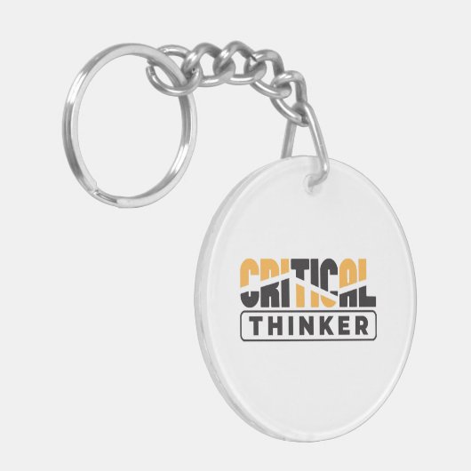 Kritische denker denk voor jezelf sleutelhanger (Voorkant Links)