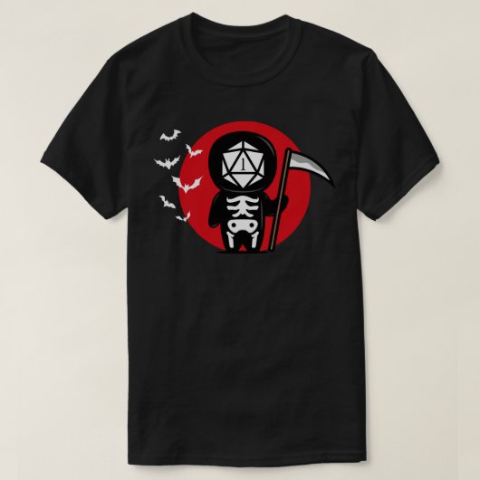 Kritische Fail Grim Reaper Polyhedral D20 Dice Hal T-shirt (Design voorkant)