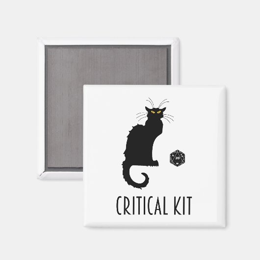 Kritische kit Funny Cat D20 RPG Tabletop Gaming Magneet (Voorkant / Achterkant)