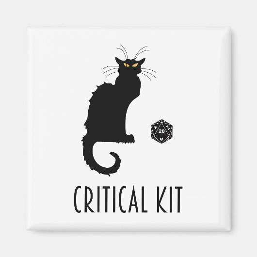Kritische kit Funny Cat D20 RPG Tabletop Gaming Magneet (Voorkant)