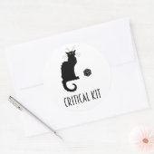 Kritische kit Funny Cat D20 RPG Tabletop Gaming Ronde Sticker (Envelop)