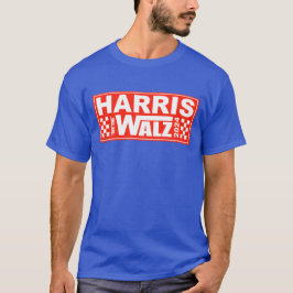 Kritische politieke blauwe golf Harris Walz 2024 T-shirt