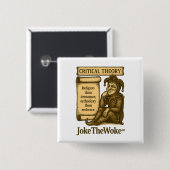 kritische theorie vierkante button 5,1 cm (Voorkant /achterkant)