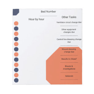 Kritische Verpleegkundige Shift Planner Blauw & Si Notitieblok