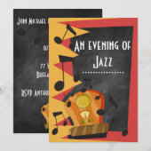 Kritischraam Jazz Blues Thema Feest Kaart (Voorkant / Achterkant)