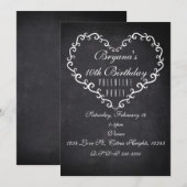 Kritkleurige witte ornamentale hart Valentijnskaar Kaart (Voorkant / Achterkant)