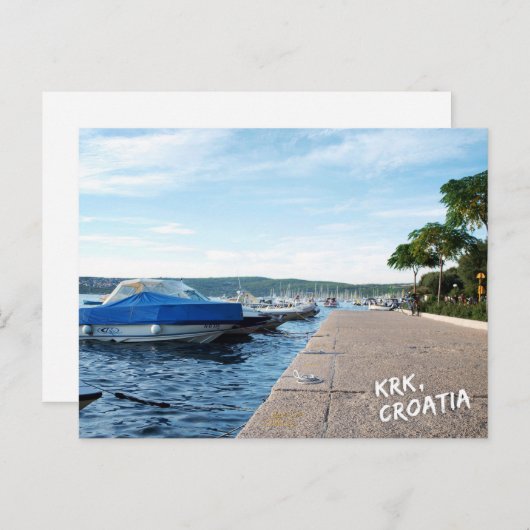 Krk, uitzicht briefkaart Kroatië (Voorkant / Achterkant)