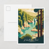 Krka Kroatië Art Travel  illustratie Briefkaart (Voorkant / Achterkant)