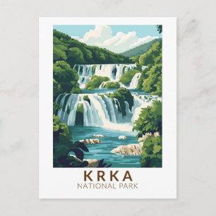 Krka Nationaal Park Kroatië Illustratie Reiskunst Briefkaart