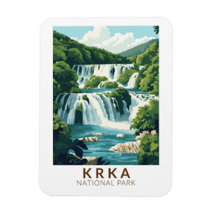 Krka Nationaal Park Kroatië Illustratie Reiskunst Magneet