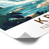 Krka Nationaal Park Kroatië Illustratie Reiskunst Poster (Hoek)