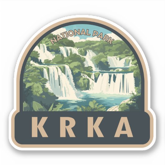 Krka Nationaal Park Kroatië Travel Art Sticker (Voorkant)
