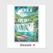 Krka Nationaal Park Kroatië Travel Art Vintage Sticker (Vel)