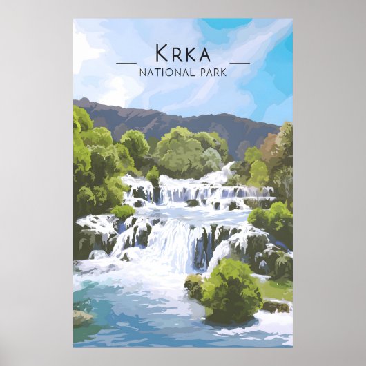 Krka Nationaal Park Reisposter Kroatië Poster (Voorkant)