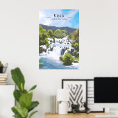 Krka Nationaal Park Reisposter Kroatië Poster (Thuiskantoor)