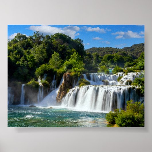 Krka waterfall in Croatia Poster (Voorkant)