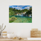 Krka Waterfalls in Croatia panorama view Poster (Keuken)