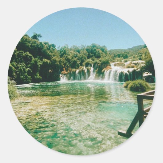 Krka Waterfalls -Krka National Park - Croatia Ronde Sticker (Voorkant)