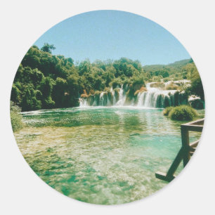 Krka-watervallen - Krka Nationaal Park - Kroatië Ronde Sticker