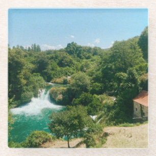 Krka Watervallen - Nationaal Park Krka - Kroatië Glazen Onderzetter